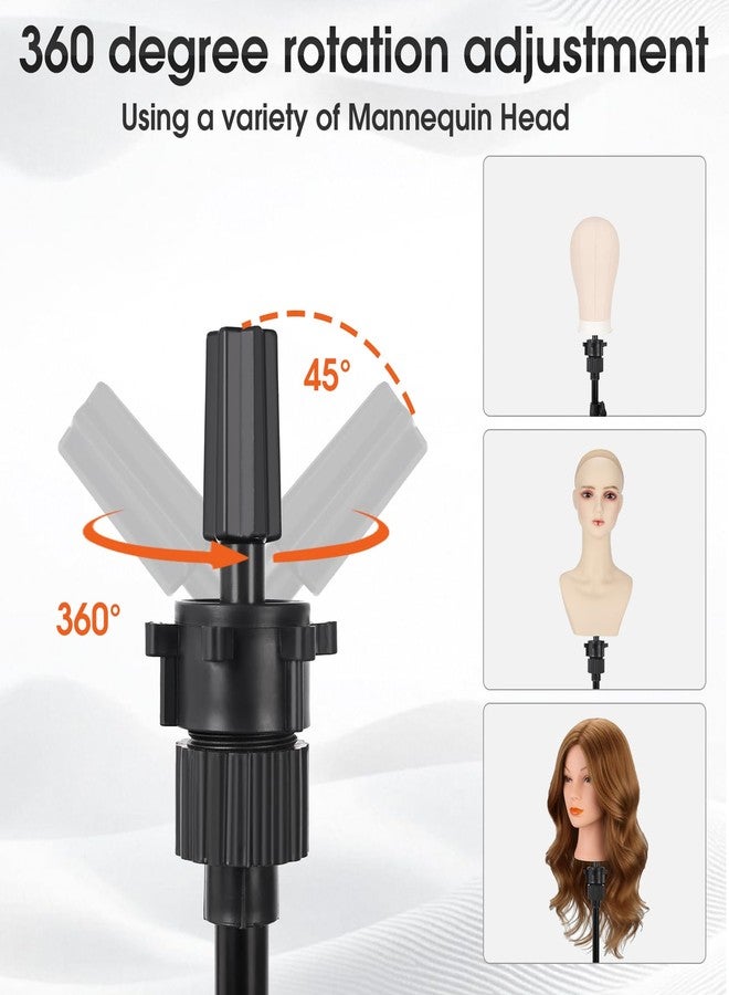 TopDirect 65 Inch Reinforced Mannequin Head Stand,Portable Adjustable Wig Stand Tripod,Mannequin Wig Head Stand Suitable for Beauty Schools,Barber Training,DIY Styling Design - Image 5